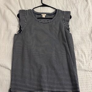 J. Crew Navy and White Striped Sleeveless Tank